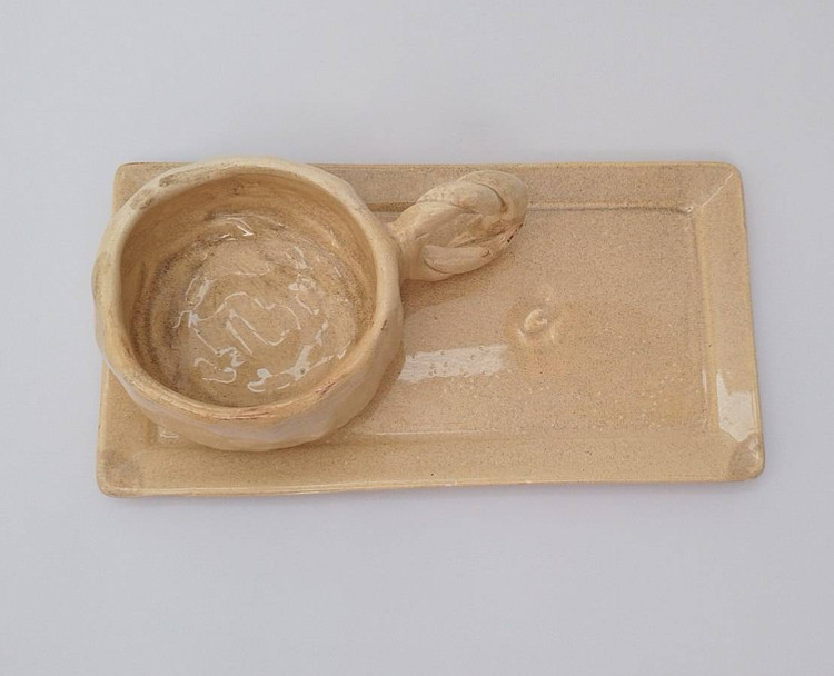 ست ماگ و زیر ماگی دست ساز مدل دفرمه | فطرس سرامیک