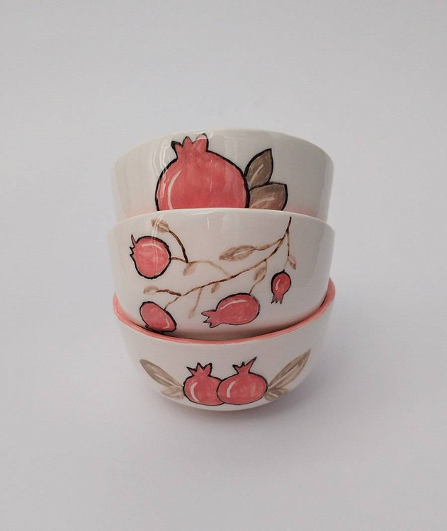 پیاله سرامیکی طرح انار _ فطرس سرامیک