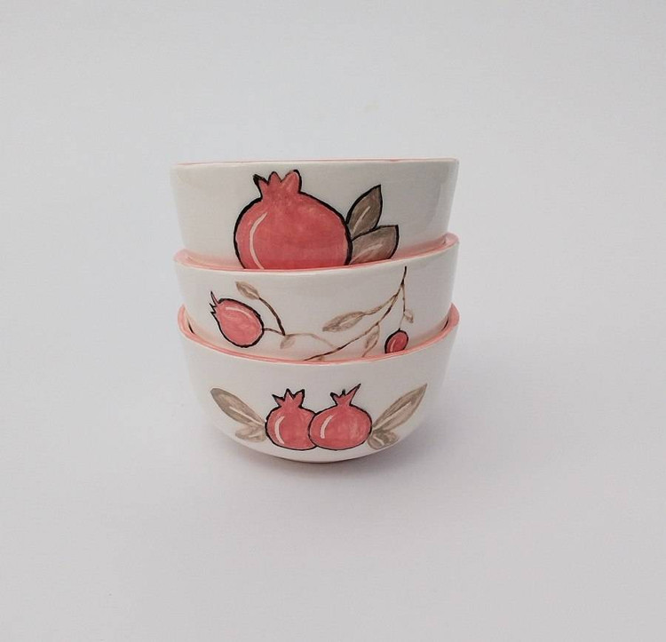 پیاله سرامیکی طرح انار _ فطرس سرامیک