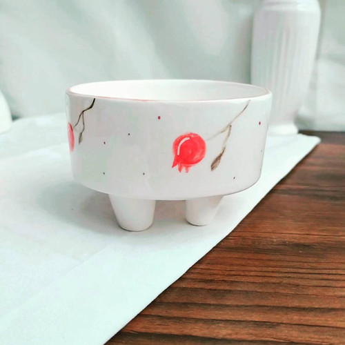 ظرف پایه دار طرح انار _ فطرس سرامیک