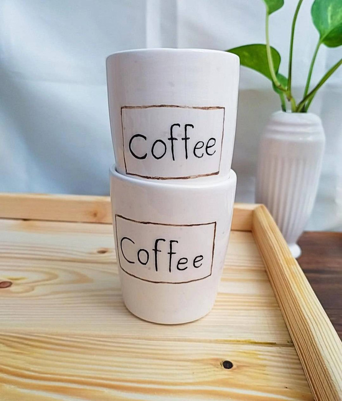 شات اسپرسو سرامیکی طرح coffee | فطرس سرامیک