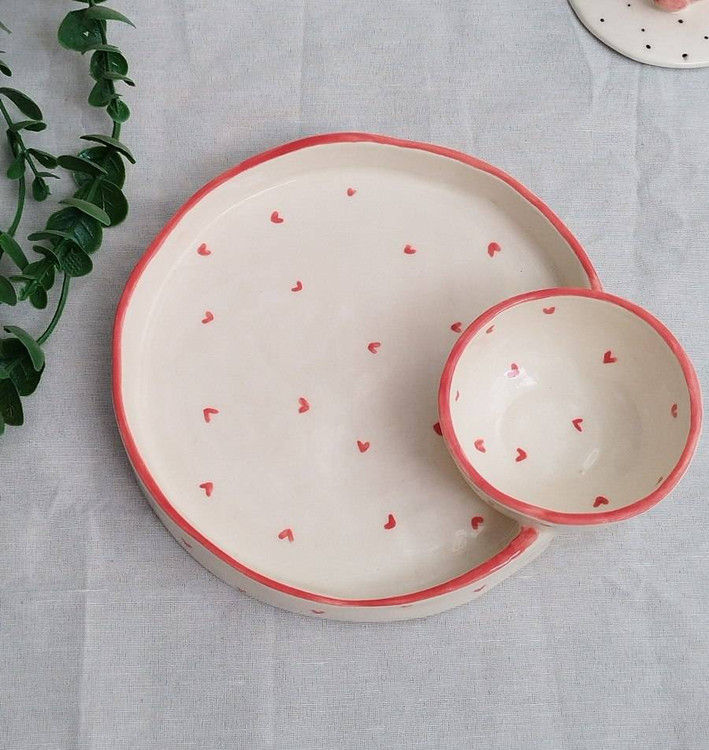 ظرف مزه خوری سرامیکی مدل قلبی _ فطرس سرامیک