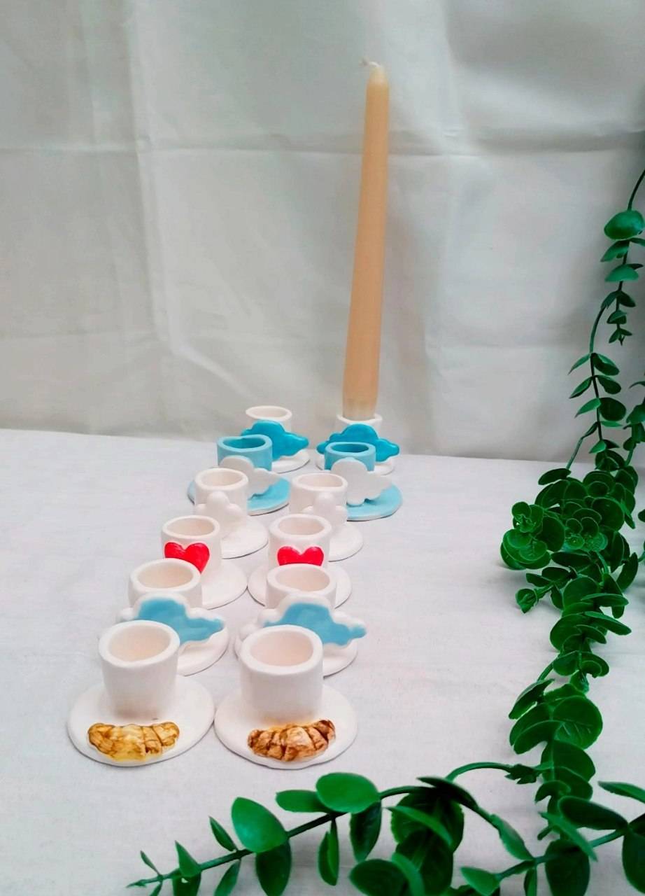 جا شمعی دست ساز سرامیکی مدل فانتزی