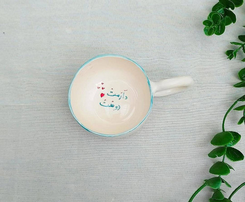 نیم ماگ سرامیکی مدل رمانتیک _ فطرس سرامیک