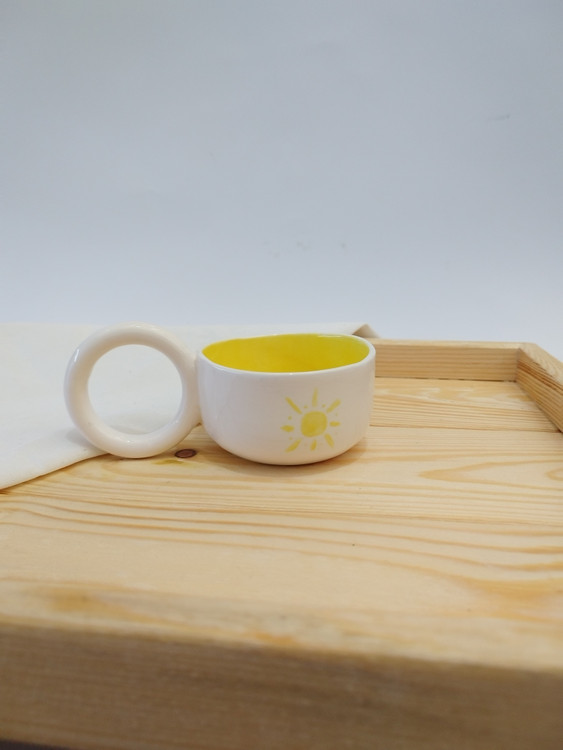 نیم ماگ _ شات اسپرسو سرامیکی طرح sun _ فطرس سرامیک