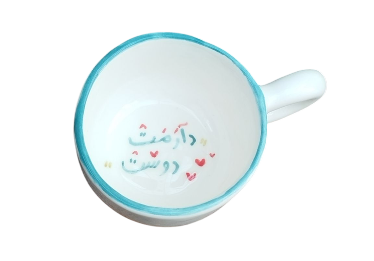 نیم ماگ سرامیکی طرح رمانتیک | فطرس سرامیک