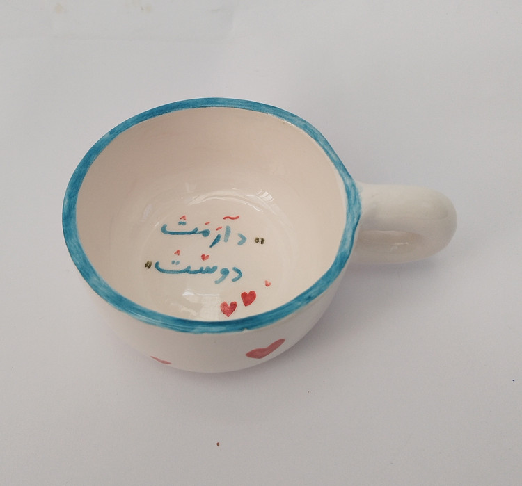 نیم ماگ سرامیکی طرح رمانتیک | فطرس سرامیک