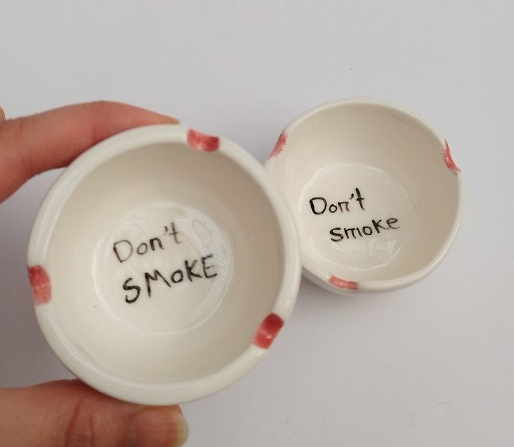 زیر سیگاری سرامیکی مدل Don't smoke | فطرس سرامیک