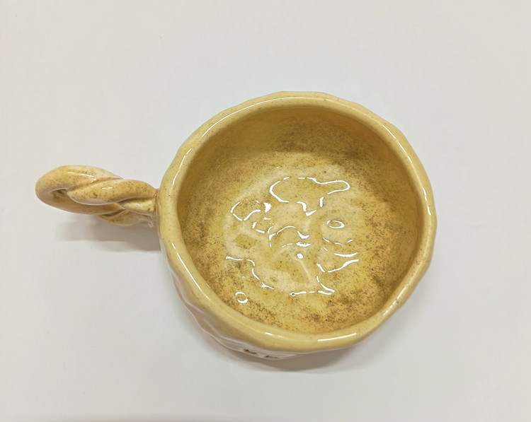 ست ماگ سرامیکی دفرمه دستساز طرح لعابی
