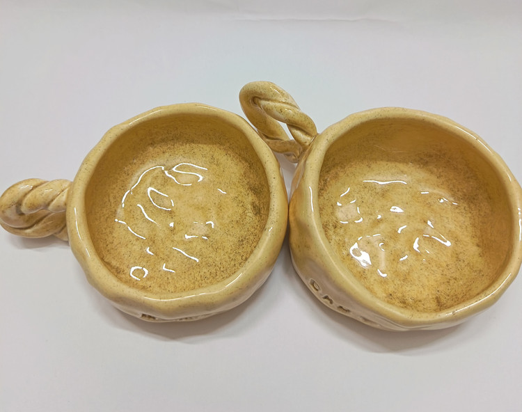 ست ماگ سرامیکی دفرمه دستساز طرح لعابی
