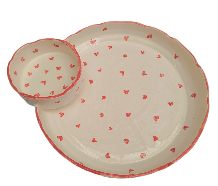 Heart-shaped ceramic tasting dish ظرف مزه خوری سرامیکی طرح فانتزی قلبی فطرس سرامیک