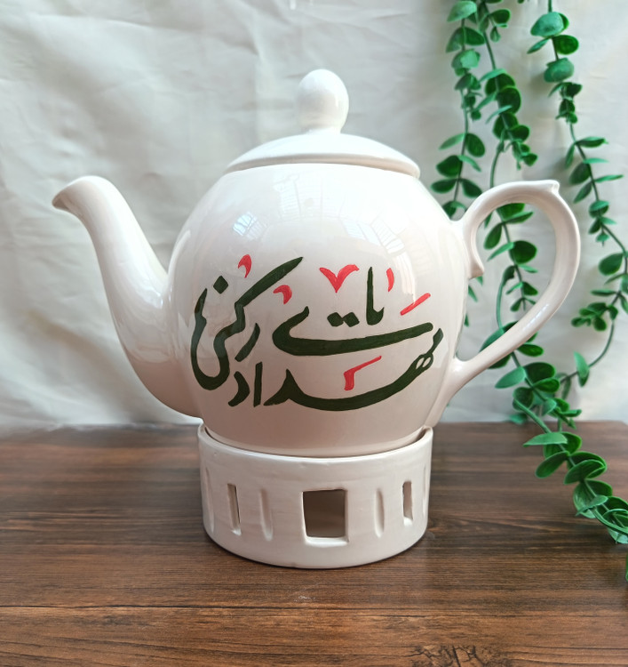 قوری سرامیکی طرح مذهبی یا مهدی ادرکنی